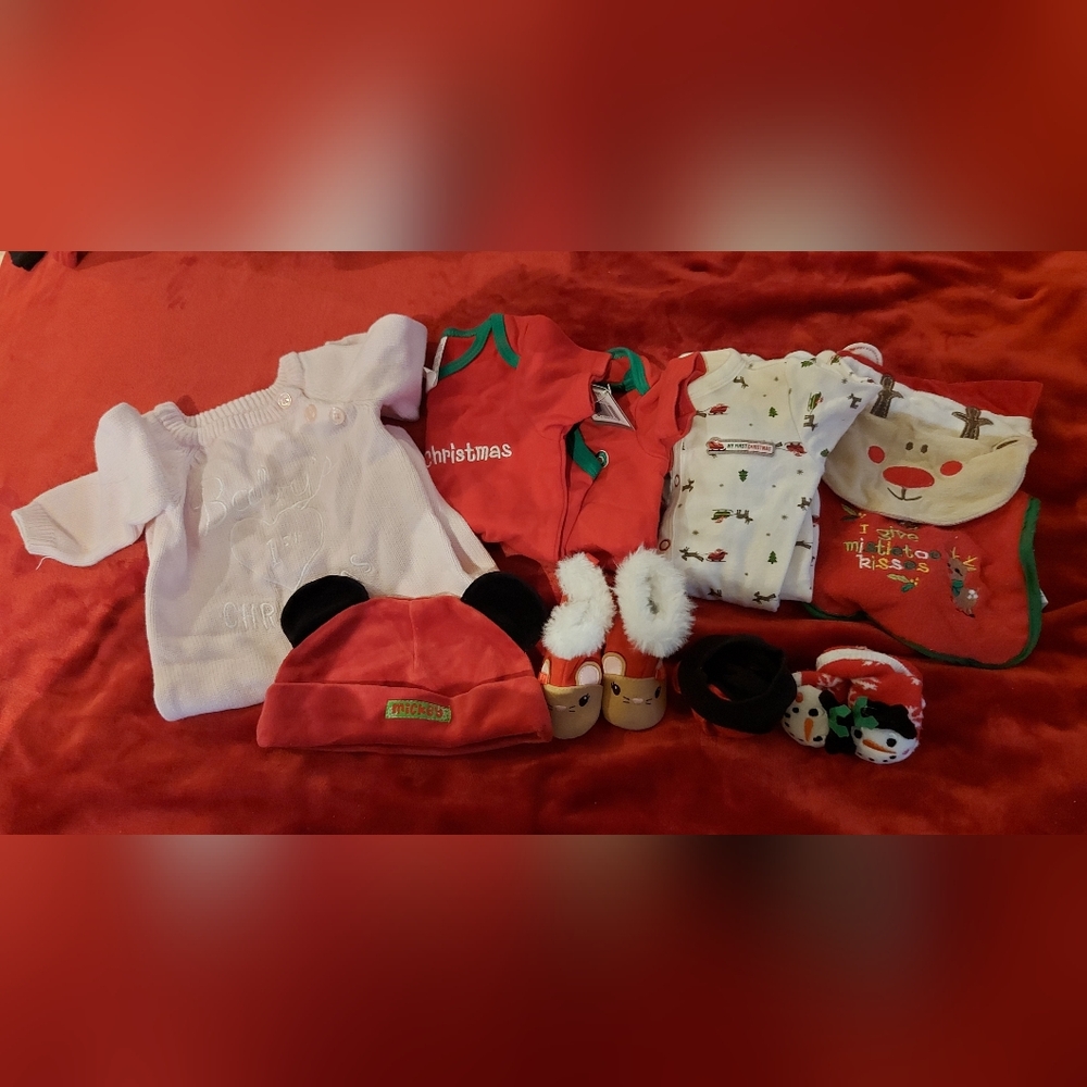 **3 Listings $30**  Festive Baby Clothing and Accessories Set